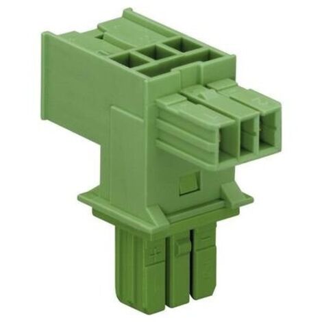 WAGO Connettore di distribuzione tipo T Spina di rete - Presa di rete, Presa di rete Tot poli: 2 Verde 1 pz.