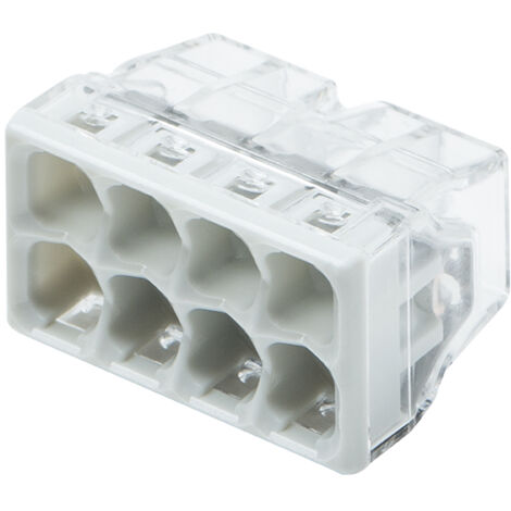 Wago – Flacon de 25 mini bornes de connexion automatique 8 entrées – Type PUSH WIRE® – Tension 450V – Courant 24A – Raccordement 0.5 à 2.5 mm² - S2273