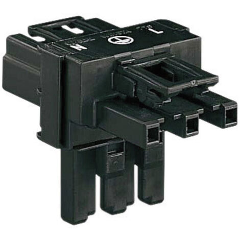 WAGO  Netz-T-Verteiler Netz-Stecker - Netz-Buchse, Netz-Buchse Gesamtpolzahl: 2 + PE Schwarz  1 St.