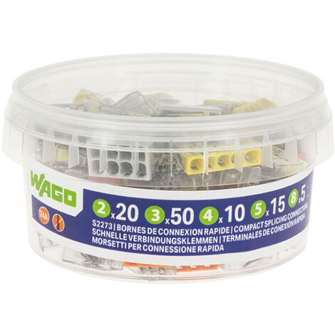 WAGO - Pot de 100 bornes de connexion automatique S2273 2.3.4.5 et 8 entrées