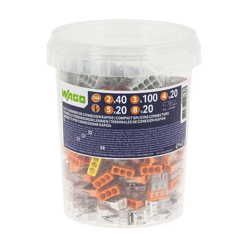 Wago - Pot de 200 bornes de connexion automatique S2273 2,3,4,5, et 8 entrées