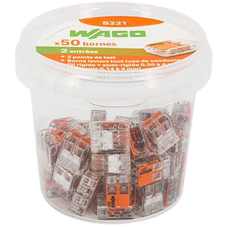 Wago - Pot de 50 bornes de connexion automatique 2 entrées S221