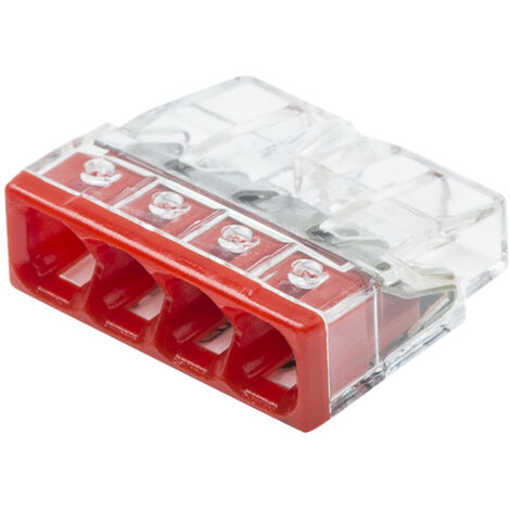 WAGO S2273 50 MINI BORNES DE CONNEXION RAPIDE 4 ENTRÉES POUR FILS RIGIDES - 2273-204 WAG003063