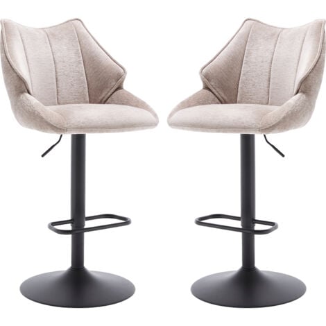 WAHSON OFFICE CHAIRS Wahson Barhocker 2er Set Tresenhocker Drehbar Gepolsterter Bistrohocker mit Rückenlehne und Fußstütze Küche, Braun