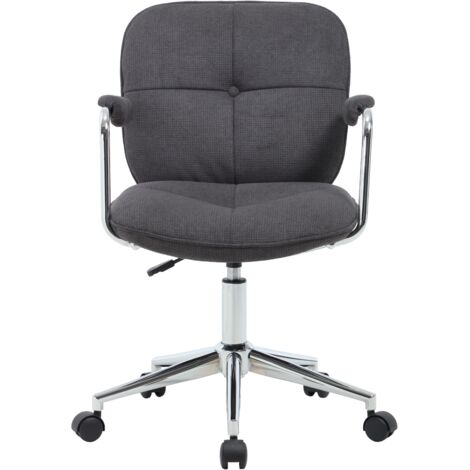 Wahson Bürostuhl Chenille, Schreibtischstuhl mit Armlehne 360°Drehstuhl höhenverstellbar Chefsessel Computerstuhl mit Rollen für Arbeitszimmer, Grau