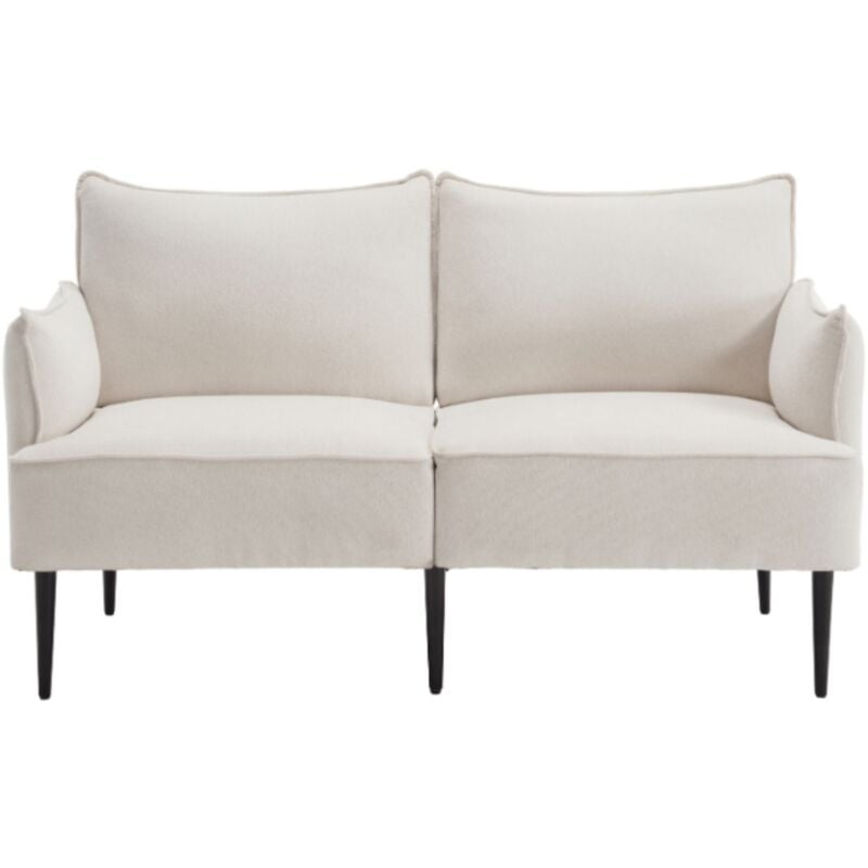 Wahson Canapé 2 Places en Chenille Canapé d'angle, Pieds Métal, Meuble rembourré Design, Canapé Relax Moderne pour Salon, Blanc
