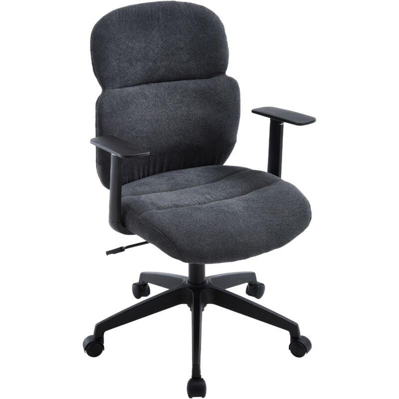 Wahson Chaise de Bureau Ergonomique en Chenille, Fauteuil de Bureau Pivotante à 360° Siège Bureau Hauteur Réglable, Gris