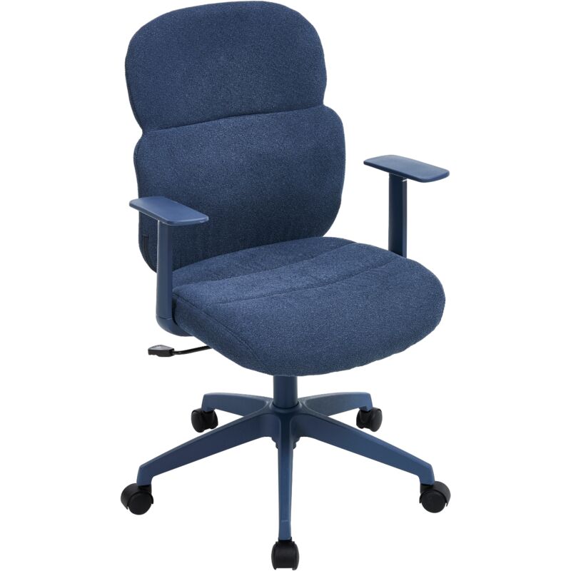 Wahson Chaise de Bureau Ergonomique en Chenille, Fauteuil de Bureau Pivotante à 360° Siège Bureau Hauteur Réglable, Bleu