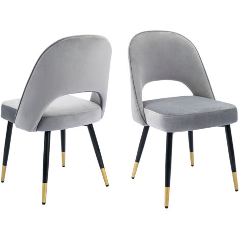 Wahson Dining Chairs 2Pcs in Velvet Modern Kitchen Chairs with Backrest for Living Room Restaurant Cafe, Beige