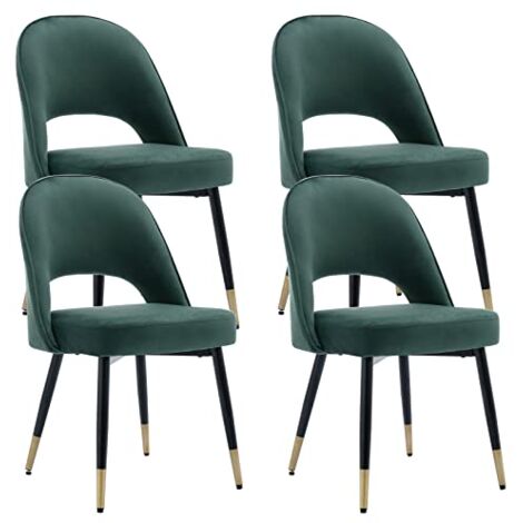 Wahson Dining Chairs 4Pcs in Velvet Modern Kitchen Chairs with Backrest for Living Room Restaurant Cafe, Beige