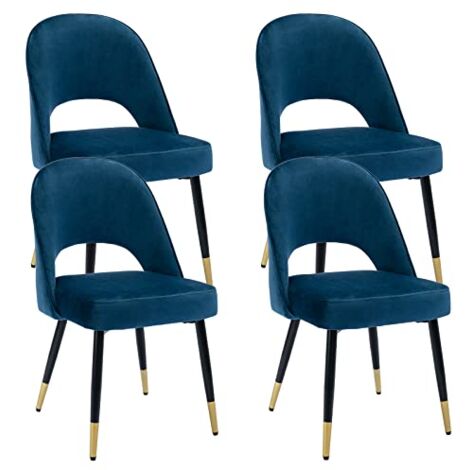 Wahson Dining Chairs 4Pcs in Velvet Modern Kitchen Chairs with Backrest for Living Room Restaurant Cafe, Beige