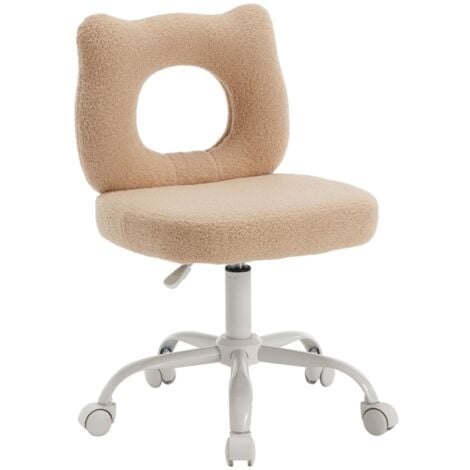 WAHSON OFFICE CHAIRS Sherpa with Backrest Swivel Task Chair Height Adjustable for Children Study, Khaki