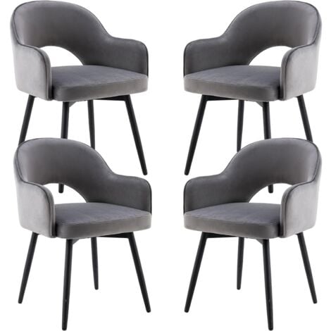 LONXIU Chaise Salle à Manger Lot De 4 En Velours, Fauteuil Avec Pieds En Métal Stable, Confortable Pour Cuisine, Salle à Manger Et Salon (Beige