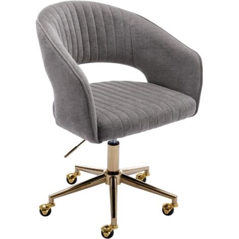 Wahson Office Chairs – Chaise de bureau en chenille gris – Chaise pivotante 360° – Hauteur réglable 76-86 cm – Dossier incurvé et assise rembourrée