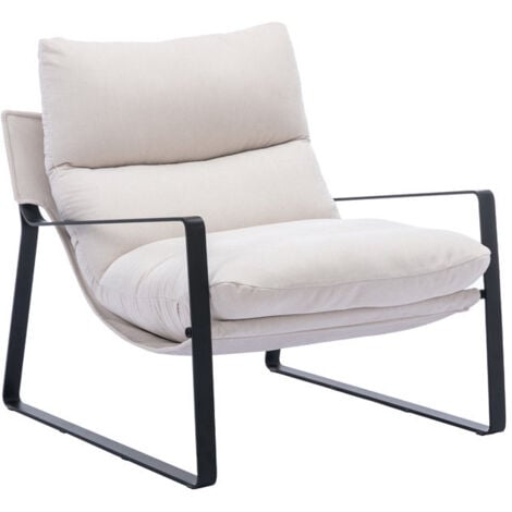 WAHSON OFFICE CHAIRS Wahson Sessel aus Chenille Lesesessel mit Armlehnen moderner Loungesessel mit Metallgestell für Wohnzimmer, Beige