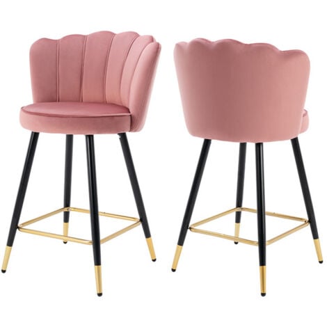 WAHSON OFFICE CHAIRS Set di 2 Sgabelli da Bar in Velluto Sgabelli Cucina Moderni Sedia da Bar con Schienale, Blu