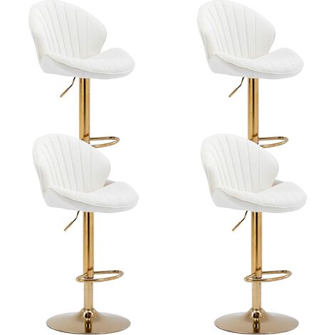 WAHSON Set di 2 Sgabelli da Bar in Velluto Sgabelli Cucina Moderni Sgabelli Alti Regolabile e Girevole, 4pz, Beige
