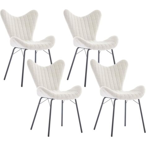 Wahson Set di 4 Sedie, Sedie da Pranzo in Tessuto Sedie da Cucina con Gambe in Metallo, Sedie per Sala da Pranzo/Soggiorno, Farina d'avena