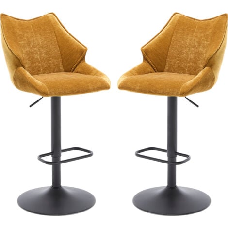 WAHSON OFFICE CHAIRS 2 Sgabelli Cucina in Tessuto Sgabelli Alti Moderni con Schienale per Cucina Bancone, Marrone Chiaro