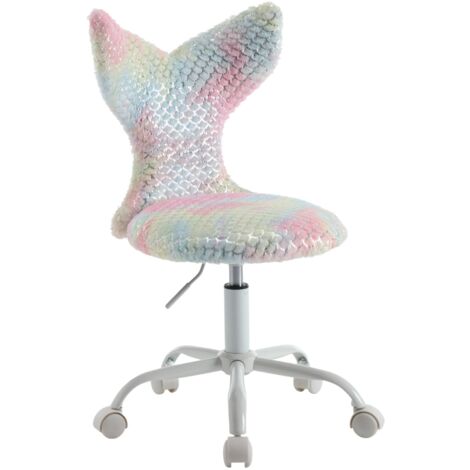 Wahson Silla de Escritorio de Cuero Sintético para Niños Silla Giratoria Ajustable con Respaldo para sala de Lectura Infantil, Colorida