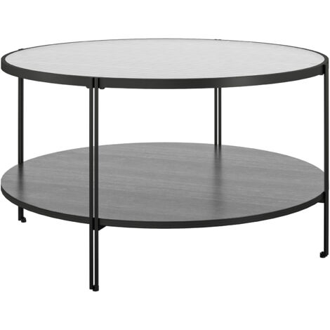 Wainwright-Table basse ronde en chêne noir
