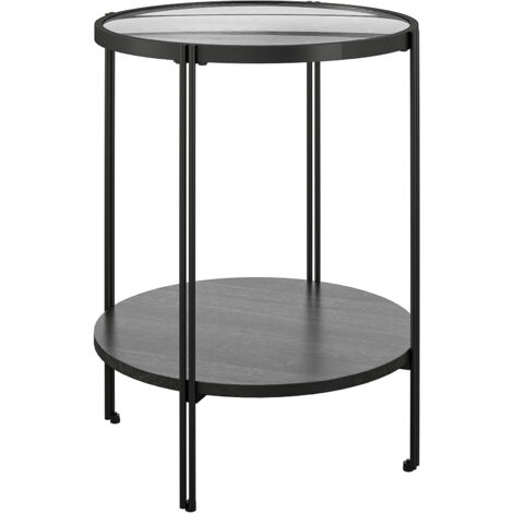 WainwrightTable basse en verre noir/effet bois