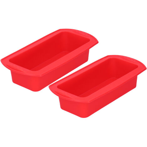 Wakects Silicone Cake Pan Red 2lb Baking Tool, Fil For Microwave Safe, Soft and Conforty, Longue Durée, Haute Température, Facile à Nettoyer, pour la Pâtisserie à Domicile