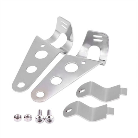 Wakects Supports de Montage de Fourche, avec Boulons de Montage, Supports de de Phares, en Acier Inoxydable pour et (SILVER)