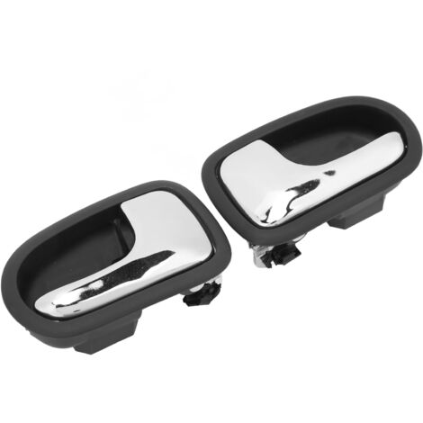 Wakects Voiture Intérieure Poignée de Porte Intérieure Poignée de Porte de à l'intérieur 2pcs Abs Abs en Acier Miroir chromé plaqué pour protégé 323 626 Liata S54N 58 330B 65.