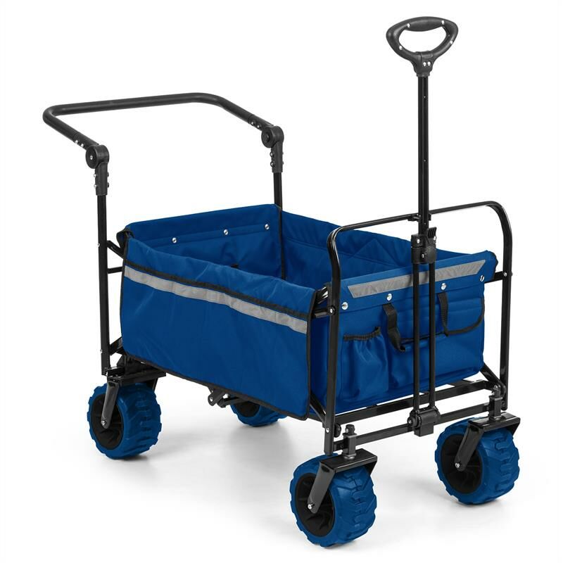 Waldbeck - Easy Rider chariot de transport jusqu'à 70kg barre télescopique pliant bleu