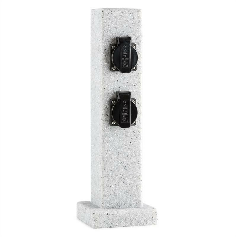

Granite Power enchufe de jardín columna de enchufe 4 tomas 3500 W PE estilo piedra