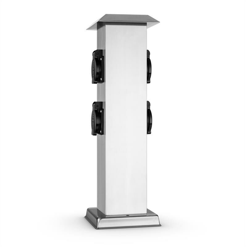 

Plug 4 Play Square Columna de enchufes 4 tomas de tierra Acero inoxidable