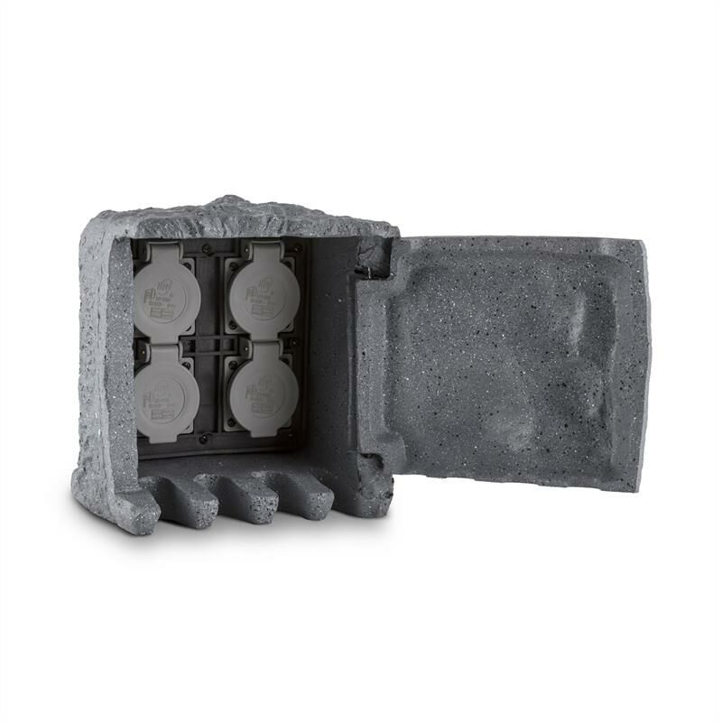 Power Rock Multiprise de jardin 4 prises 1,5m pierre roc
