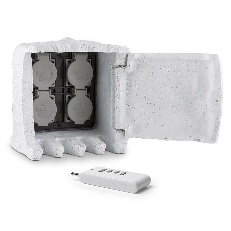 

Power Rock Remote Tomacorriente para jardín de 4 tomas y 3 m de cable en piedra gris claro