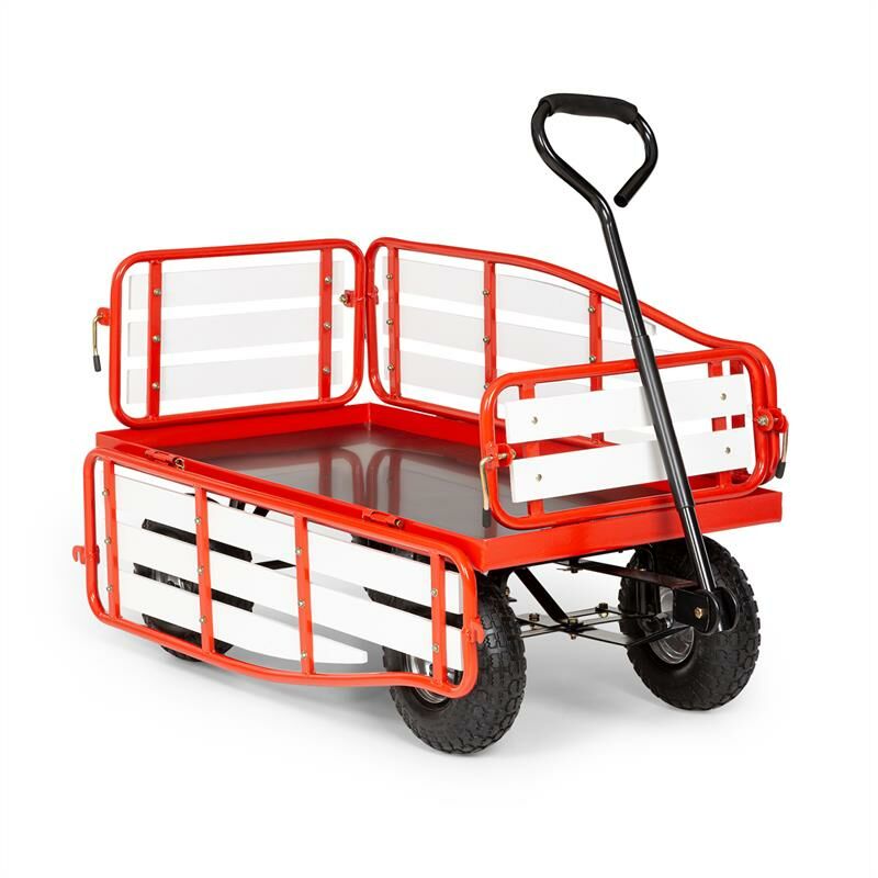 

Waldbeck - Ventura Carretilla de mano Carrito de transporte Capacidad de carga de 300 kg Acero WPC Color rojo