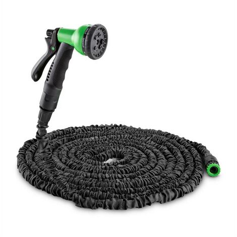 Waldbeck Water Wizard 15 Tuyau d'arrosage souple 8 fonctions 15 m noir