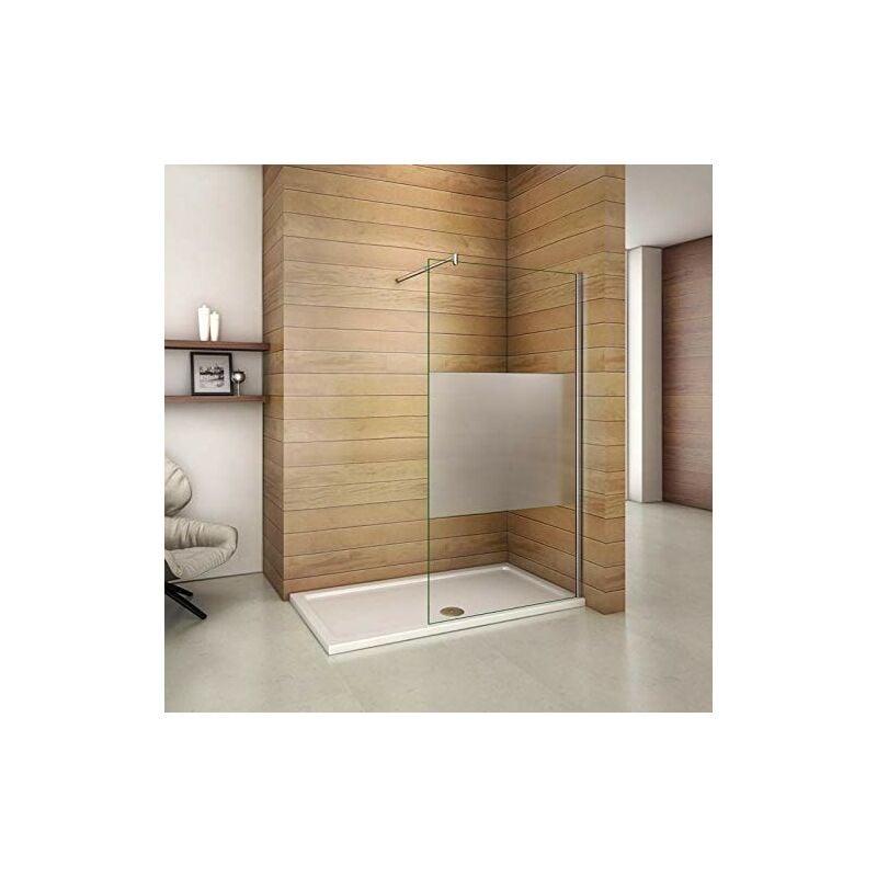 Aica Italy - Walk-in 90x200cm Con Barra Stabilizzatrice F-123 Regolabile 70-120cm, piatto doccia 100x70cm