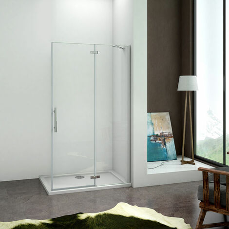 Walk-In B.120cmxH.195cm drehbar Duschwand begehbare 6mm Nano-ESG Duschabtrennung