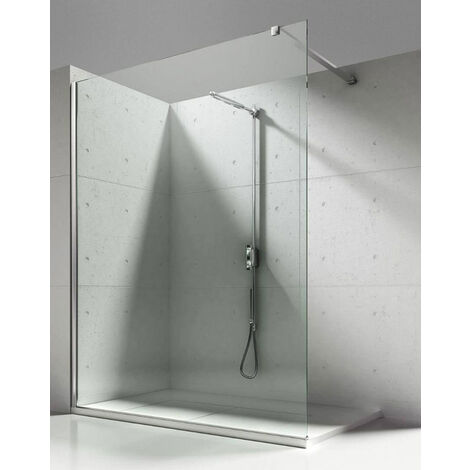 Walk In Dusche Begehbare Duschwand Glas Duschabtrennung Duschtrennwand Glastrennwand Glaswand mit NANO-Beschichtung (BxH) 700 x 2000 mm