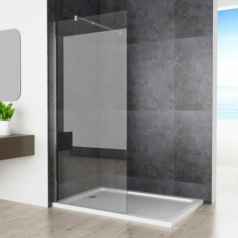 Duschabtrennung Duschwand Seitenwand Duschtrennwand Dusche Klares/teilsatiniertes Glas 10mm NANO ESG