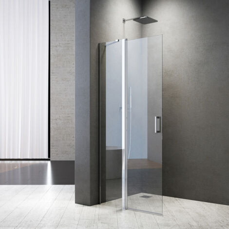 Walk in Duschwand 120cm Pendeltür Glas Duschtrennwand Schwingtür Walk-in Duschabtrennung Dusche aus 6mm Sicherheitsglas mit Nano beschichtung, Höhe 185cm