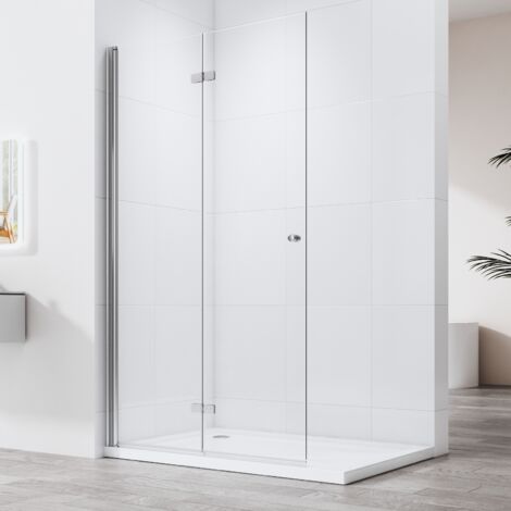 Walk in Duschwand 120x185 cm Falttür Dusche Duschtrennwand 6mm ESG-Sicherheitsglas