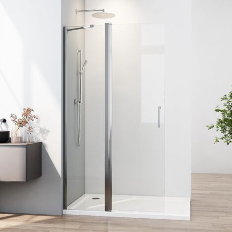 Walk in Duschwand 120x185cm Walk in Dusche Pendeltüren Duschtrennwand 6mm ESG-Sicherheitsglas mit Nano Beschichtung