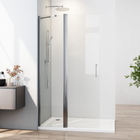 Walk in Duschwand, 90x185 cm drehtür Dusche Glasabtrennung Duschkabine Duschtrennwand 6mm ESG-Sicherheitsglas Nano Beschichtung