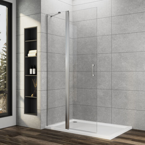 Walk in Duschwand 90x185 cm Pendeltüren Dusche Duschtrennwand 6mm ESG-Sicherheitsglas mit Nano Beschichtung