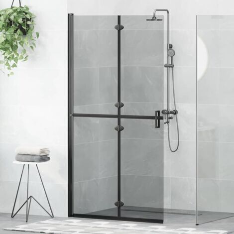 Walk-in Duschwand Schwarz 100 x 6.5 x 190 cm vidaXL