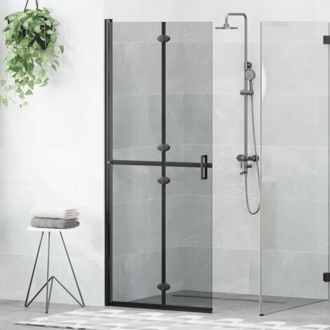 Walk-in Duschwand Schwarz 80 x 6,5 x 190 cm vidaXL