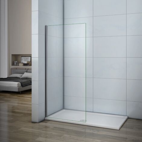 Walk In Parete Doccia in Vetro 6mm Temperato Trasparente Anticalcare Telaio in Comato Lucido 75x185cm