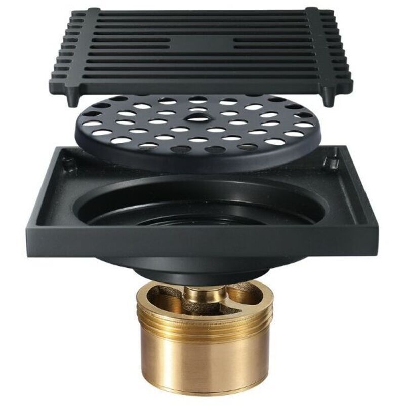Image of Walk-in shower drain Black anti-odor floor&hellip;