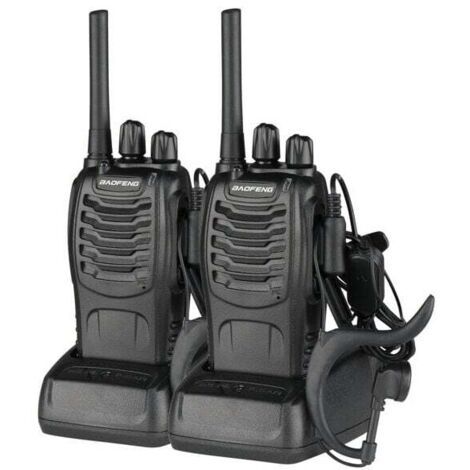 Walkie-talkie CHOYCLIT BF-88E de 1500 mAh con batería de larga duración y estándar europeo, color negro